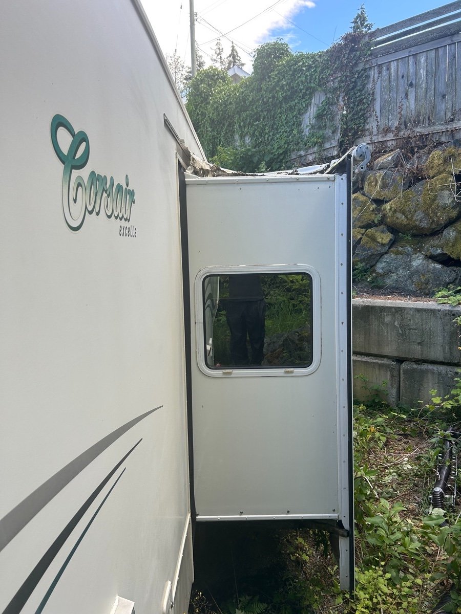 Clean RV door after detailing